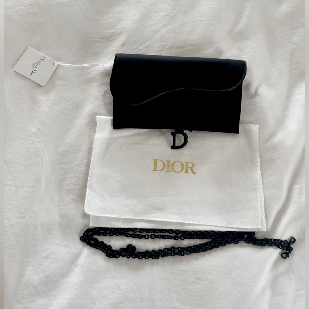 NWT Dior Saddle Wallet on Chain – Ultra Matte Black – SOLD OUT Style Never worn